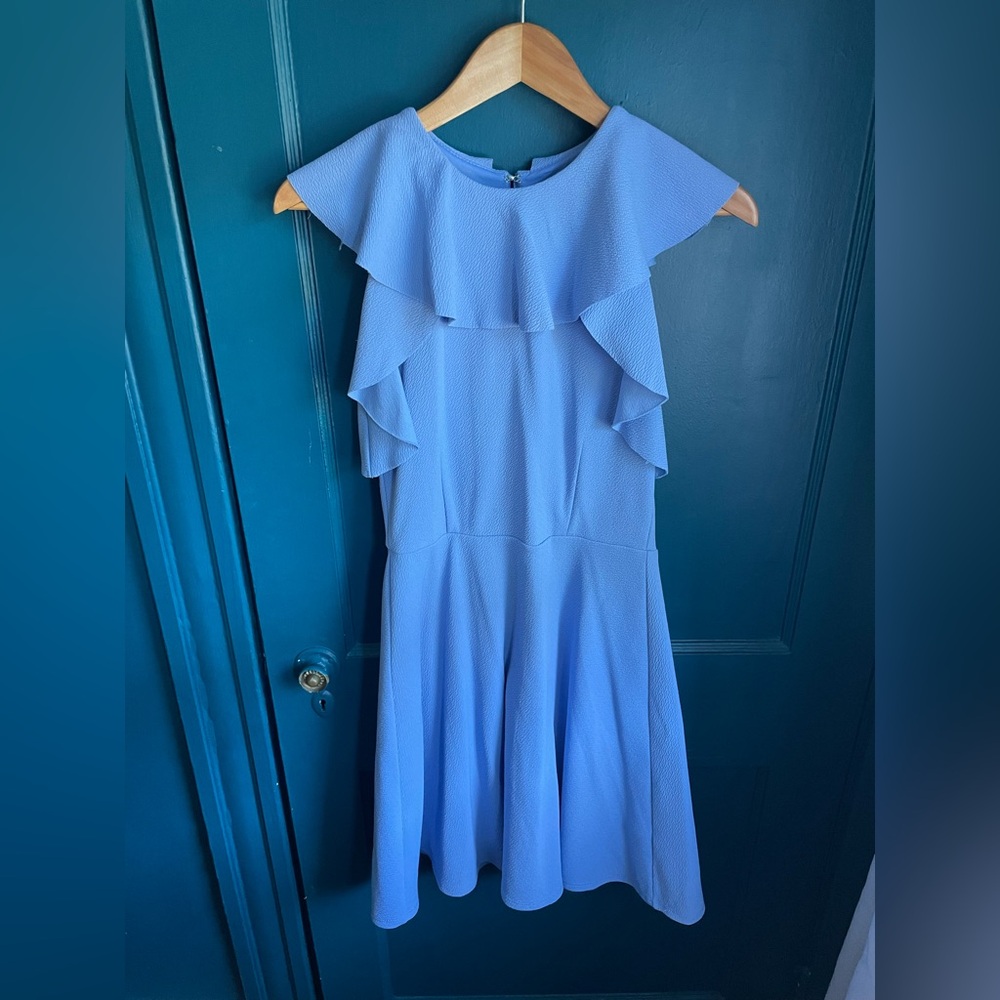 ASOS Light Blue Midi Dress with Ruffles